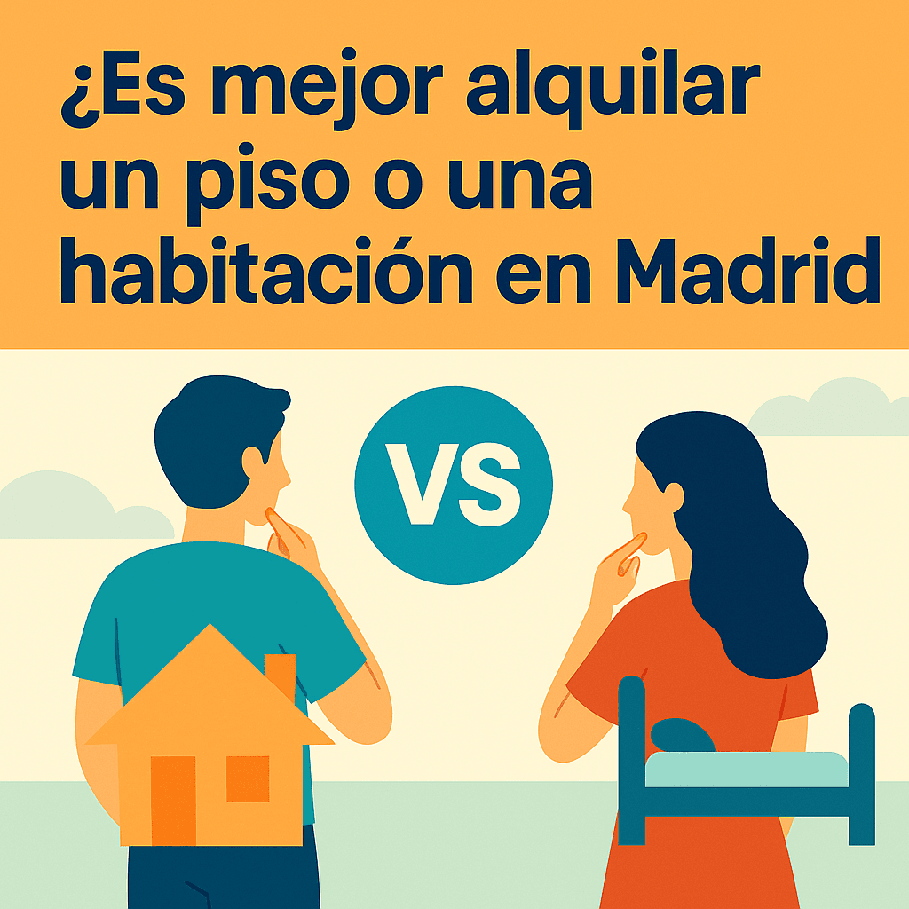 ¿Es mejor alquilar un piso o una habitación en Madrid? Pros y contras para 2025
